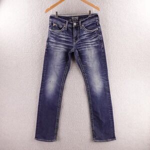 Salvage Mayhem Straight Mens Blue Distressed Denim Jeans 30R Buckle Exclusive
